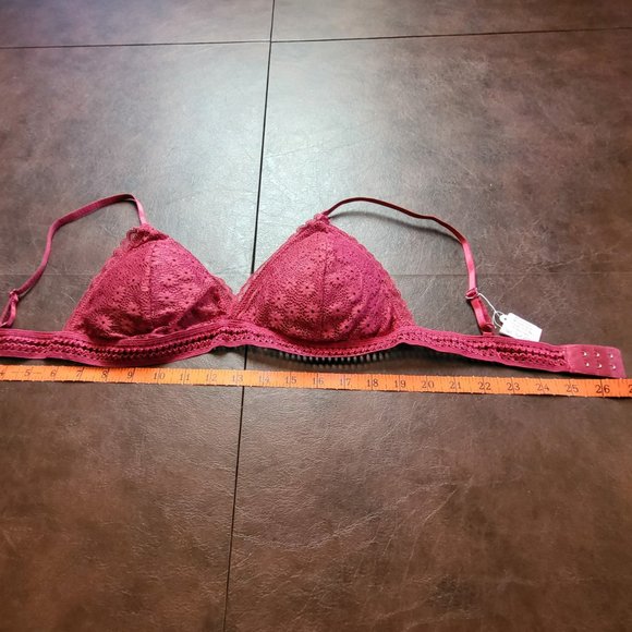 NWT! Floral lace bralette in a rich burgundy red, size L - Picture 6 of 10